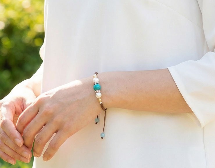 レディース編みブレスレット