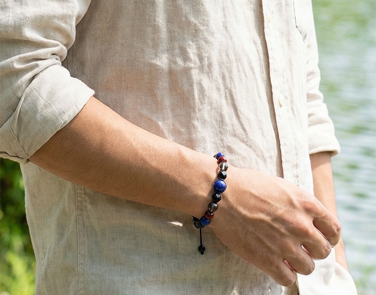 メンズ編みブレスレット