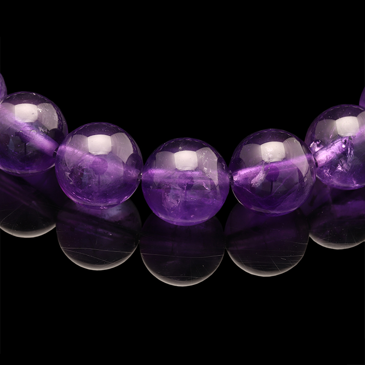 引き立つ高貴な紫  【一点もの】アメジスト10mm シンプルブレスレット