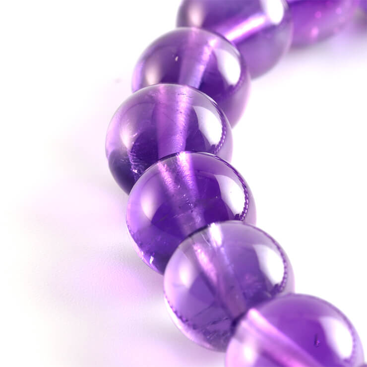 引き立つ高貴な紫【一点もの】アメジスト8mm シンプルブレスレット