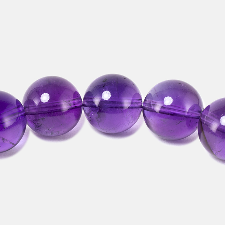 引き立つ高貴な紫【一点もの】アメジスト10mm シンプルブレスレット