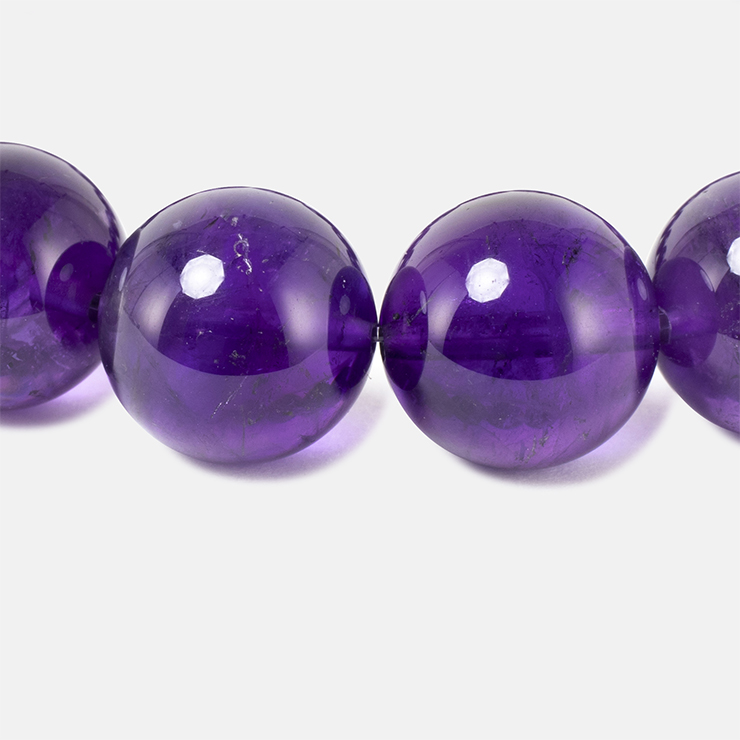 引き立つ高貴な紫【一点もの】アメジスト12mm シンプルブレスレット