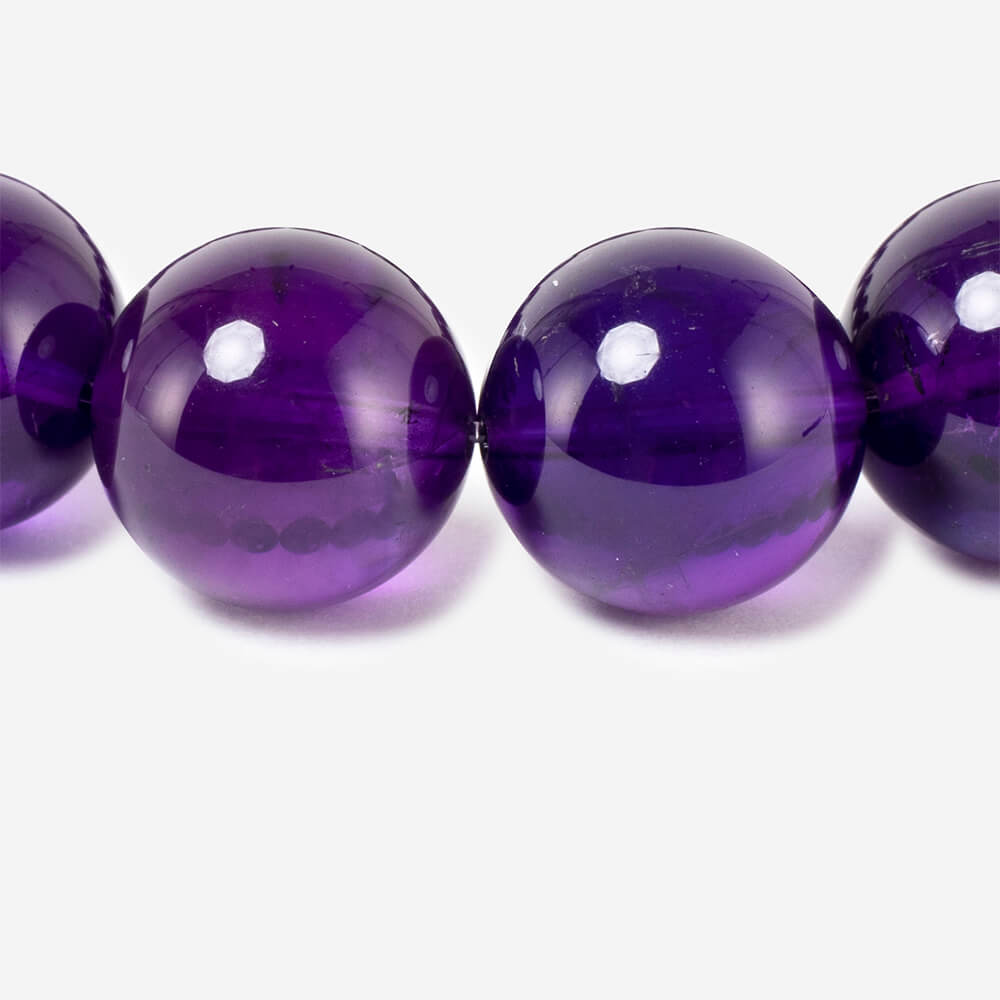 引き立つ高貴な紫【一点もの】アメジスト12mm シンプルブレスレット