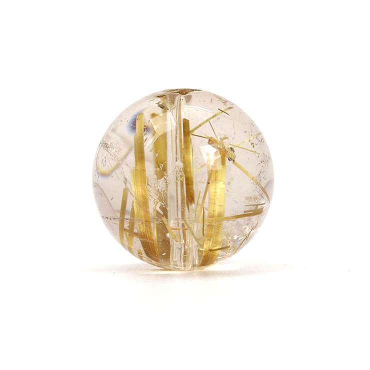 存在感のある金針の美しさ【一点もの】ルチルクォーツ（クリア） 12mm