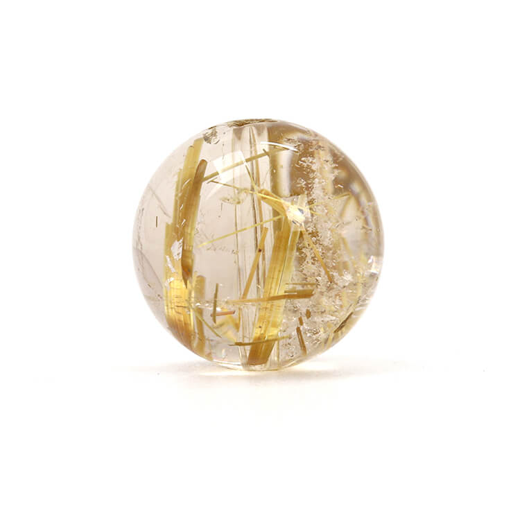 存在感のある金針の美しさ【一点もの】ルチルクォーツ（クリア） 12mm