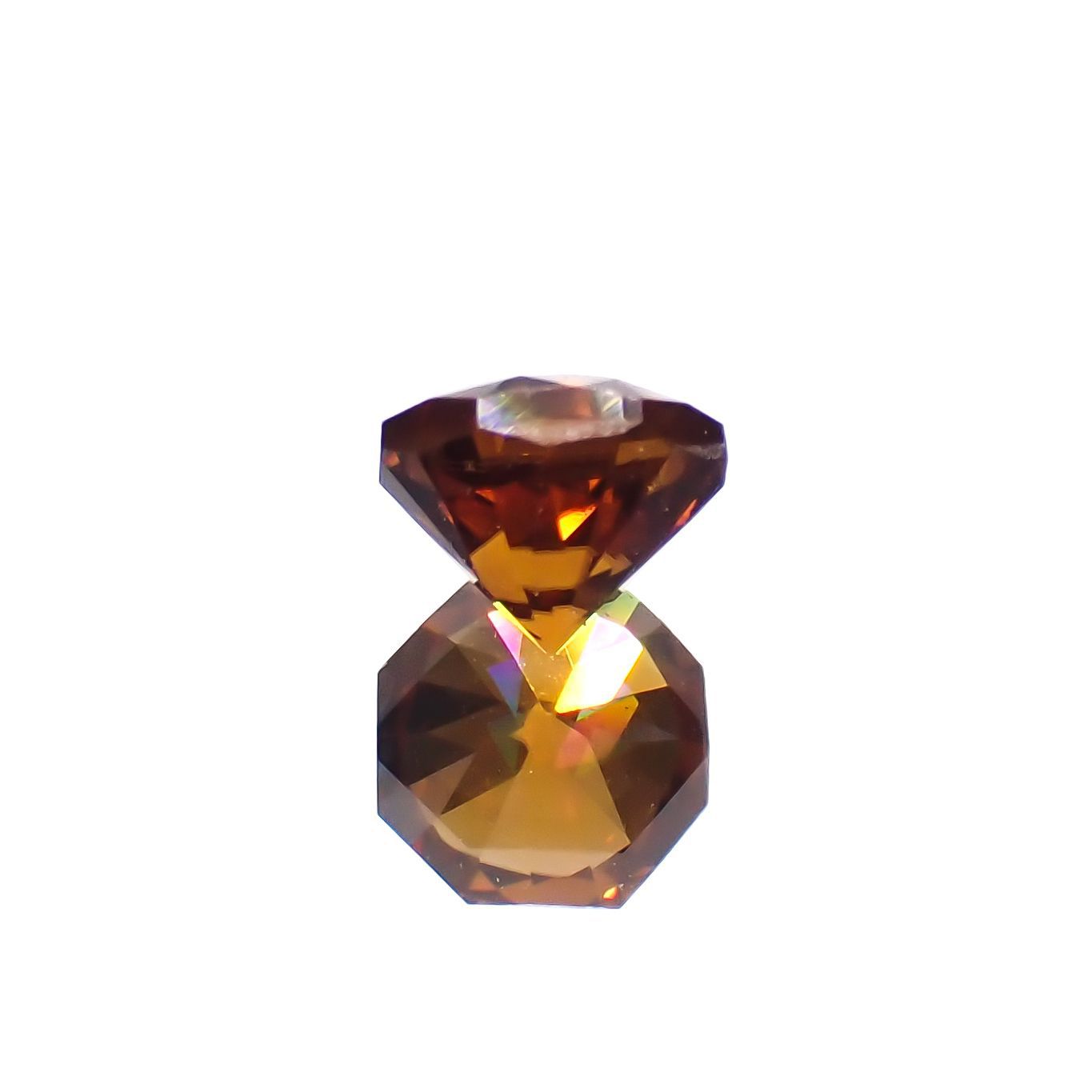 ◇オクタゴンカット◇オレンジジルコン（宝石名ジルコン）スリランカ/カンボジア産 0.87ct 識別済 5×4.9mm前後