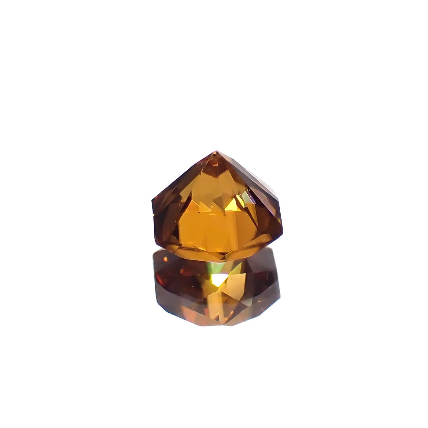 ◇ヘキサゴンカット◇オレンジジルコン（宝石名ジルコン）スリランカ/カンボジア産 0.91ct 識別済 4.8×4.8mm前後