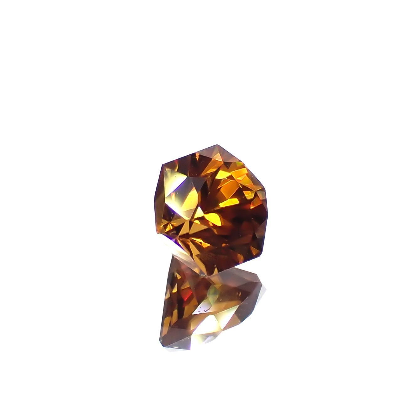 ◇ヘキサゴンカット◇オレンジジルコン（宝石名ジルコン）スリランカ/カンボジア産 0.91ct 識別済 4.8×4.8mm前後