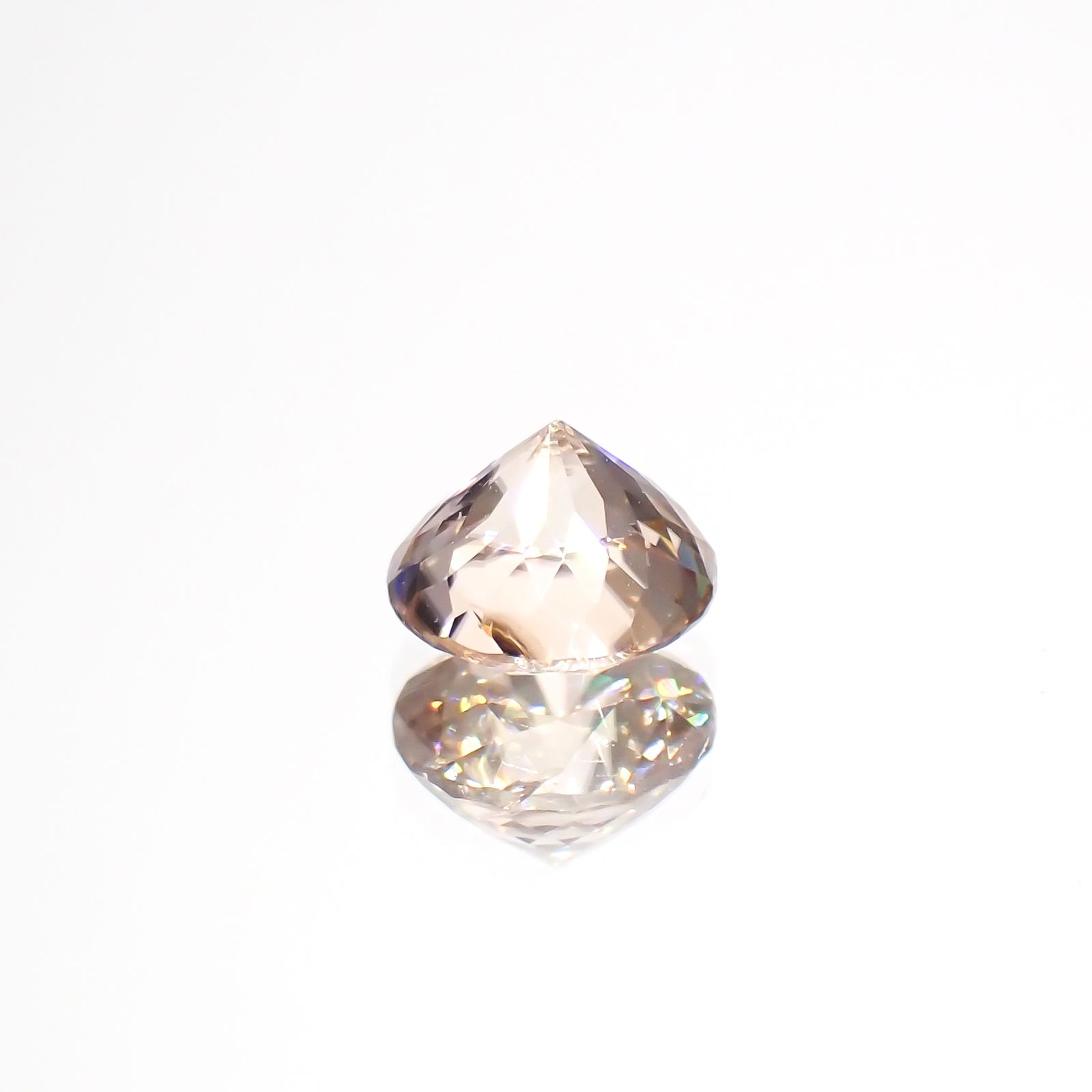 オレンジジルコン（宝石名ジルコン）スリランカ/カンボジア産 1.35ct 識別済 6.1×6.1mm前後