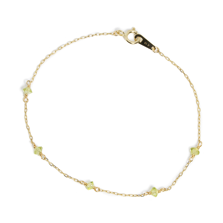 8月誕生石 K10YG ペリドット ブレスレット│Peridot Bracelet