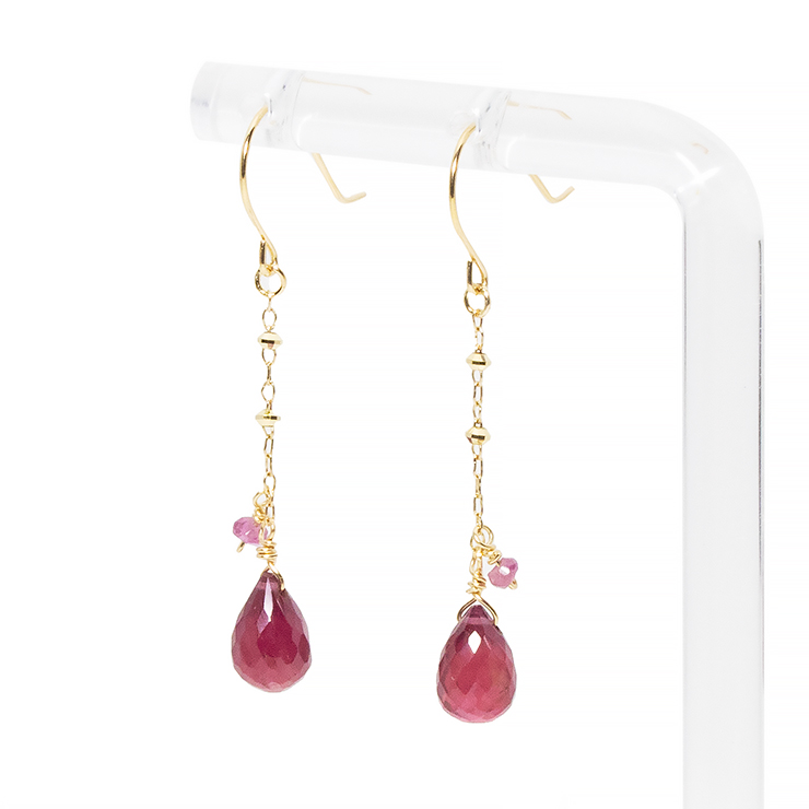 7月誕生石 K10YG ルビー ピアス│Ruby Pierced earrings