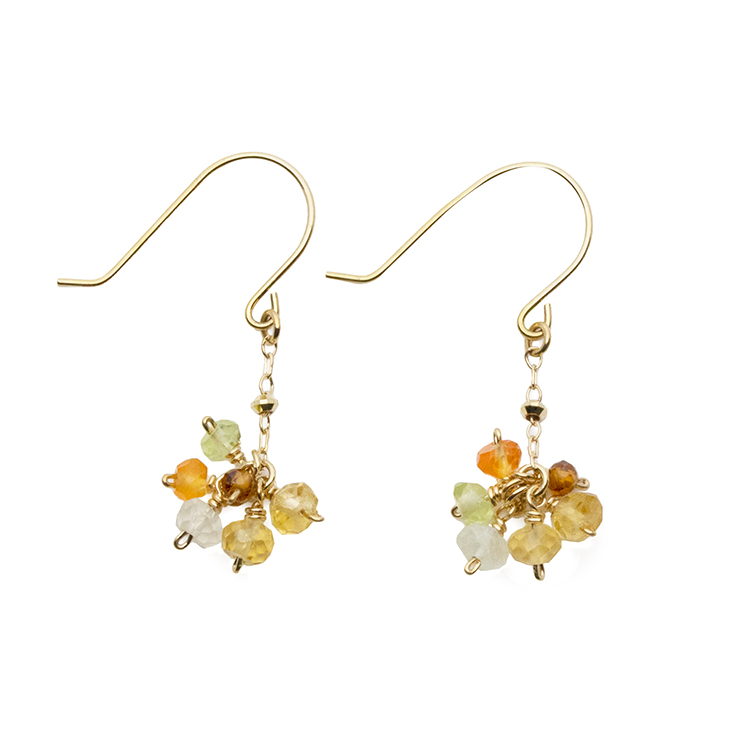 Yellow Stones Pierced earrings