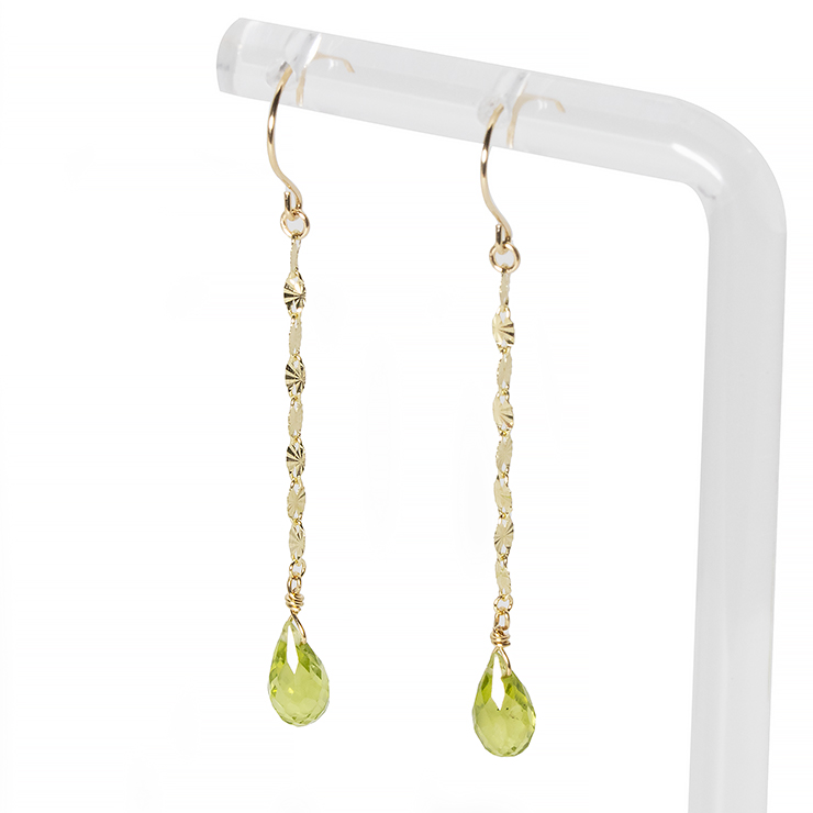 8月誕生石 K10YG ペリドットピアス│Peridot Pierced earrings