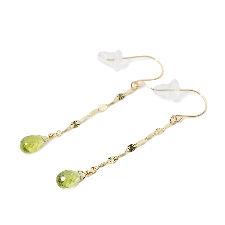 8月誕生石 K10YG ペリドットピアス│Peridot Pierced earrings