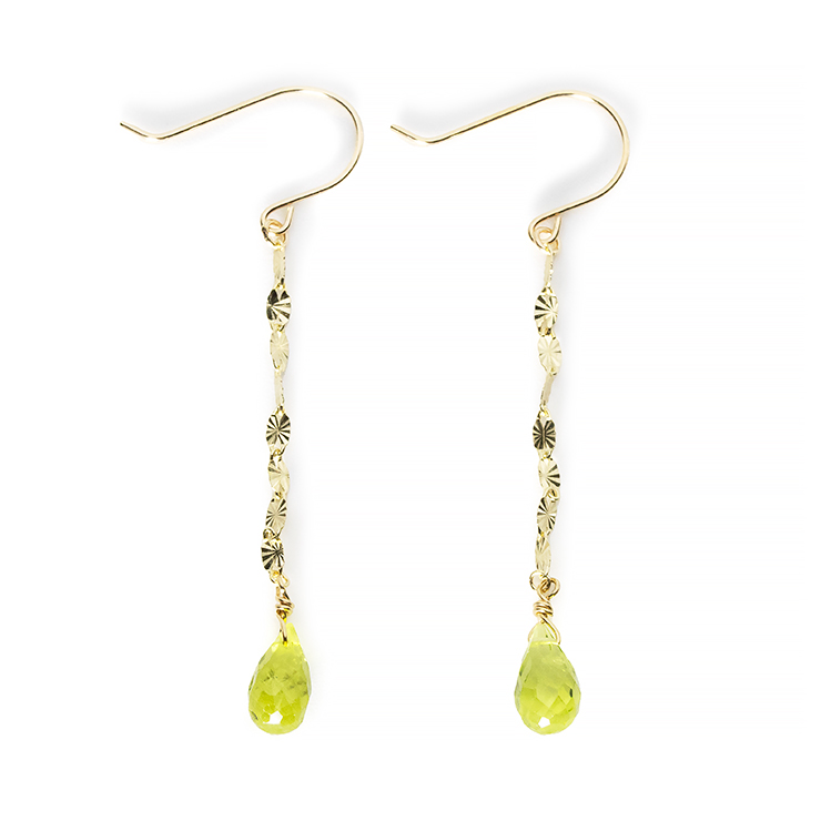 8月誕生石 K10YG ペリドットピアス│Peridot Pierced earrings