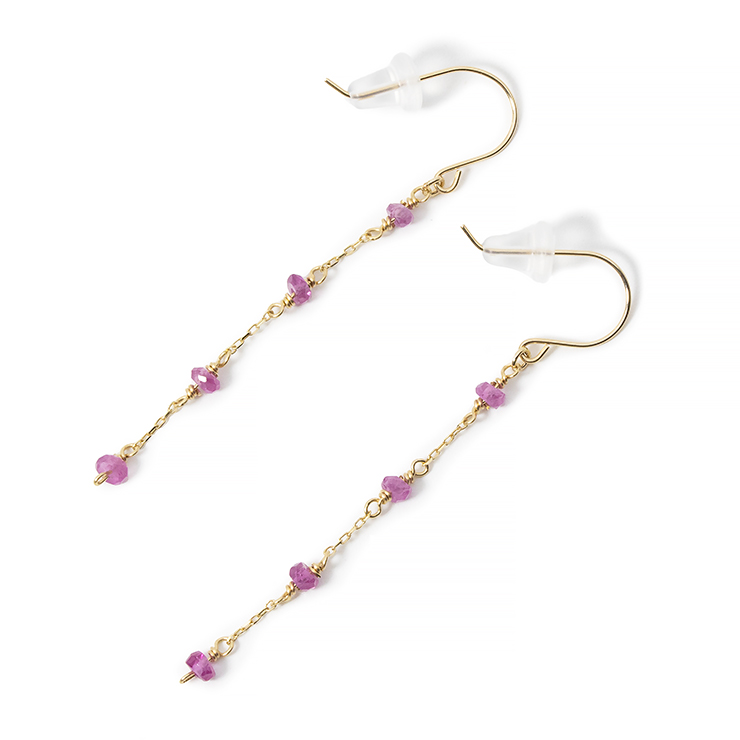 7月誕生石 K10YG ルビー ピアス│Ruby Pierced earrings