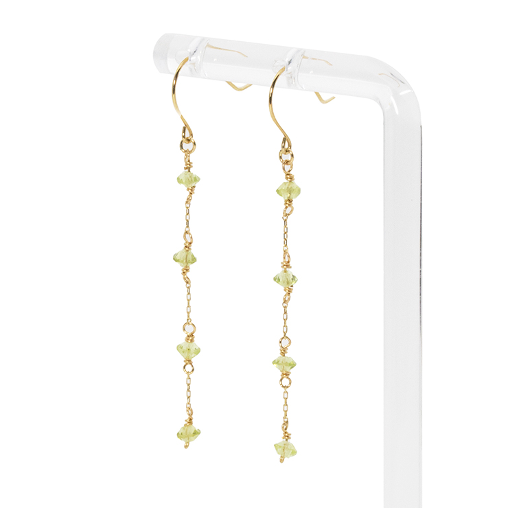 8月誕生石 K10YG ペリドット ピアス│Peridot Pierced earrings