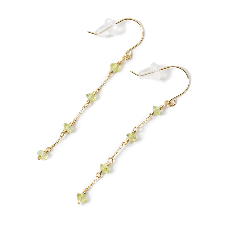 8月誕生石 K10YG ペリドット ピアス│Peridot Pierced earrings