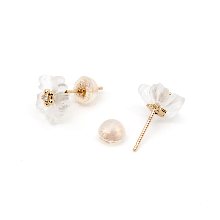 K10PG クリスタル・ダイヤモンド ピアス│Quartz Diamond Pierced earrings