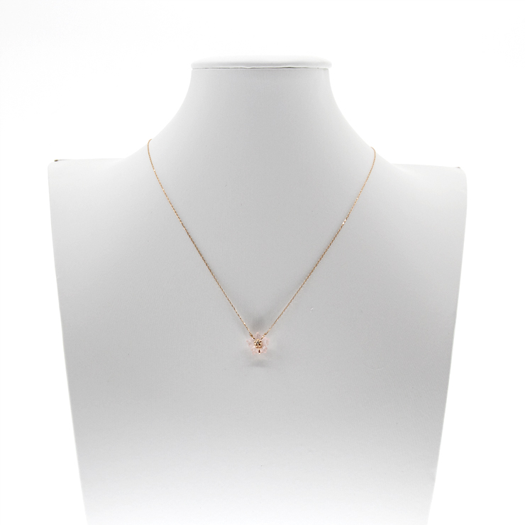 K10PG ローズクォーツ・ダイヤモンド ネックレス│Rose Quartz Diamond Necklace