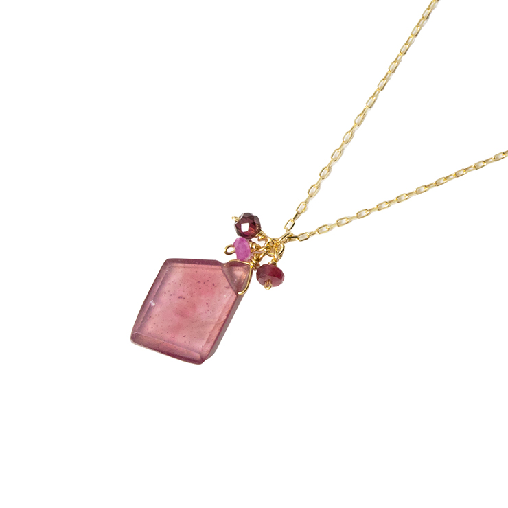 K10YG ピンクサファイア ネックレス｜Pink Sapphire Necklace