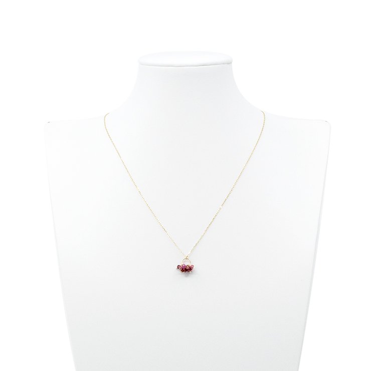 K10YG レッドストーン ネックレス│Red Stones Necklace