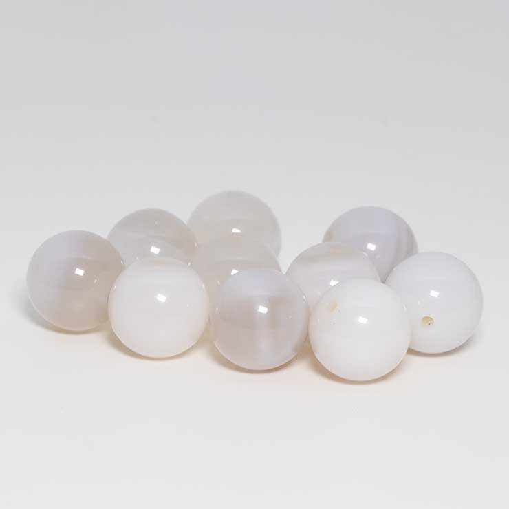 【粒売り/バラ売り】白雪瑪瑙(北海道 花石産)10mm