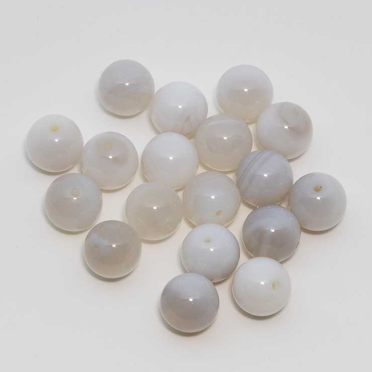 【粒売り/バラ売り】白雪瑪瑙(北海道 花石産)10mm