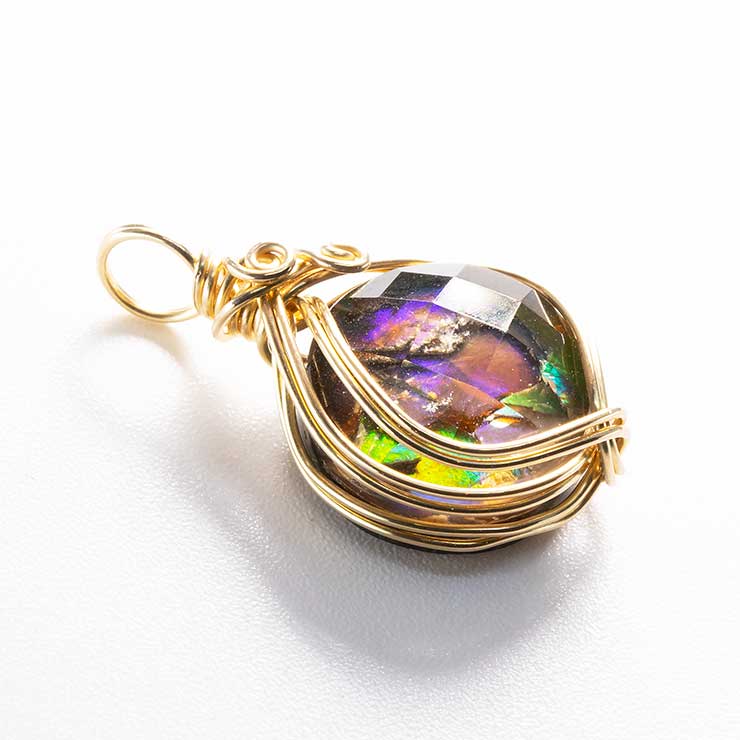 【一点もの】アンモライト モザイクルースペンダントトップ