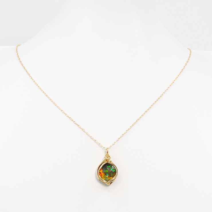 【一点もの】アンモライト モザイクルースペンダントトップ