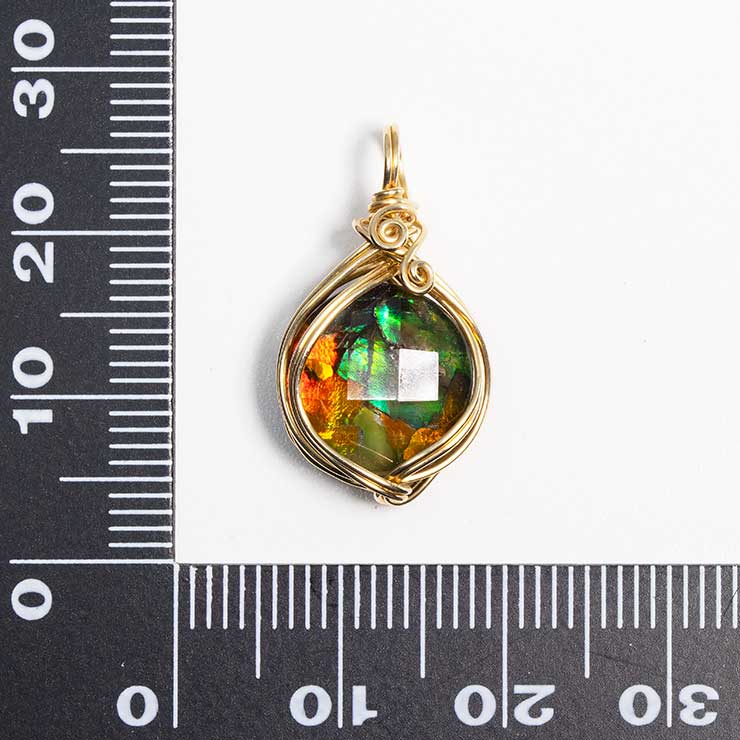 【一点もの】アンモライト モザイクルースペンダントトップ