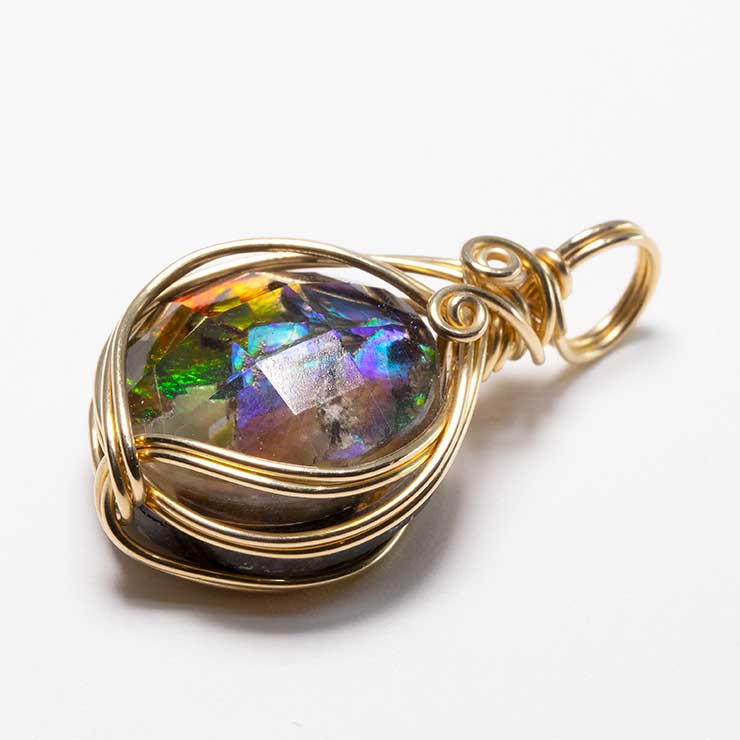 【一点もの】アンモライト モザイクルースペンダントトップ