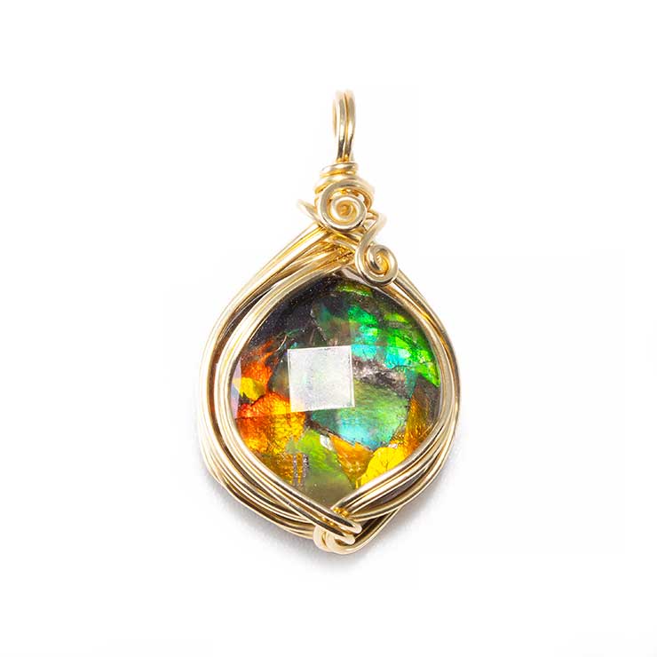 【一点もの】アンモライト モザイクルースペンダントトップ