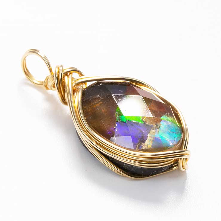 【一点もの】アンモライト モザイクルースペンダントトップ