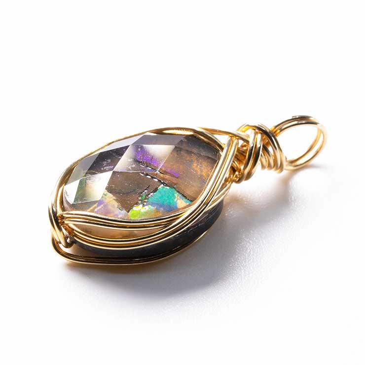 【一点もの】アンモライト モザイクルースペンダントトップ