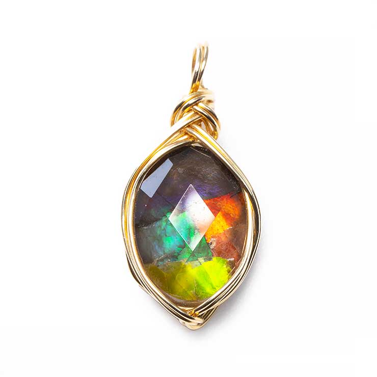 【一点もの】アンモライト モザイクルースペンダントトップ