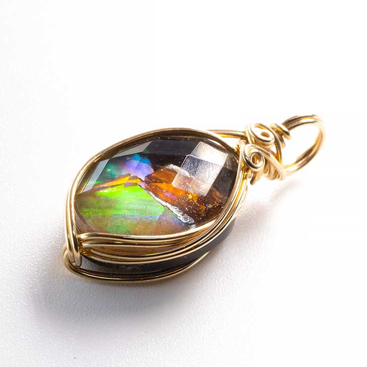 【一点もの】アンモライト モザイクルースペンダントトップ