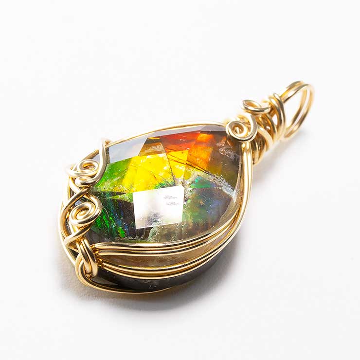 【一点もの】アンモライト モザイクルースペンダントトップ