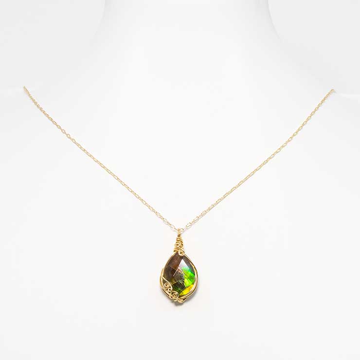 【一点もの】アンモライト モザイクルースペンダントトップ