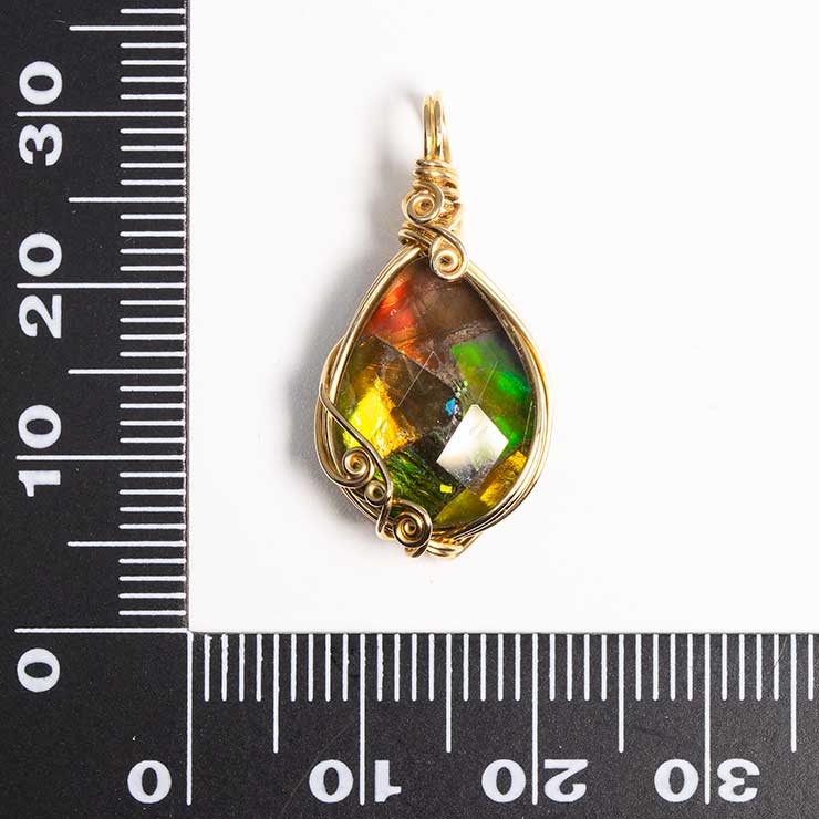 【一点もの】アンモライト モザイクルースペンダントトップ