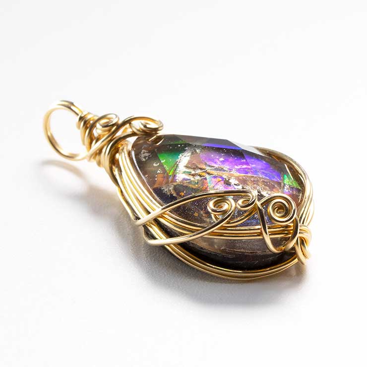 【一点もの】アンモライト モザイクルースペンダントトップ