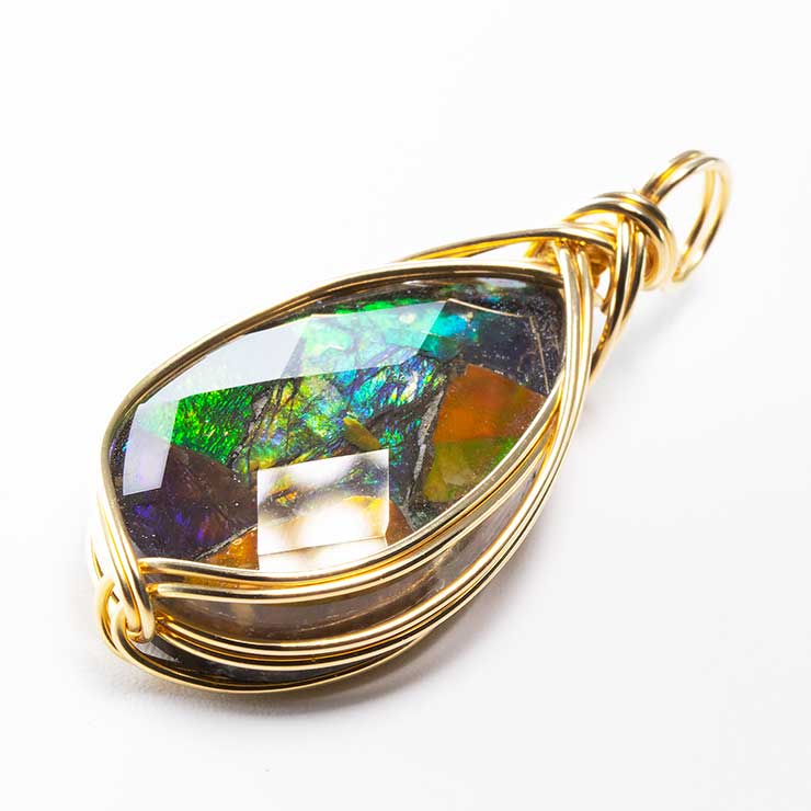 【一点もの】アンモライト モザイクルースペンダントトップ