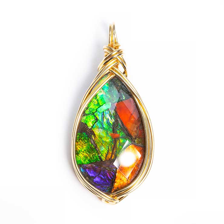 【一点もの】アンモライト モザイクルースペンダントトップ