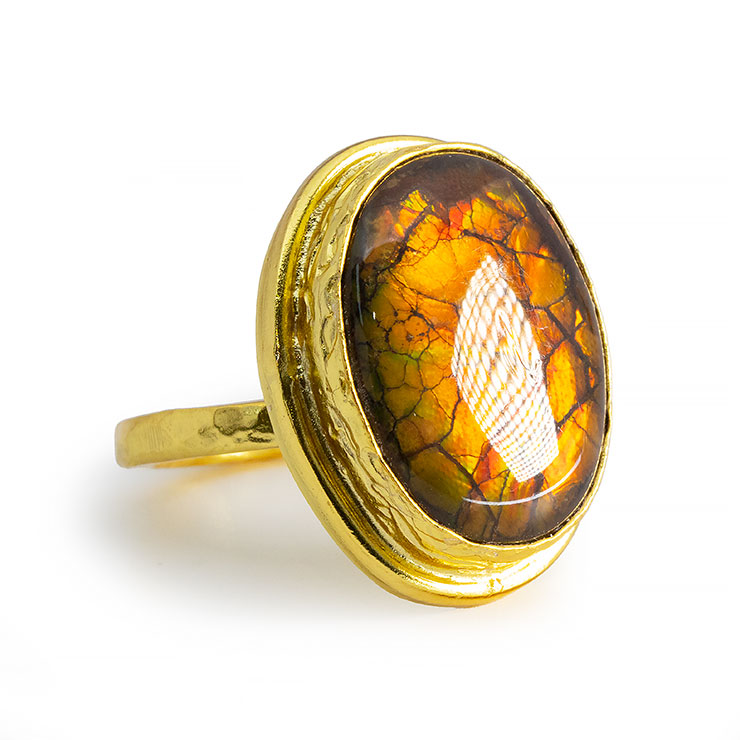 【一点もの】アンモライト リング