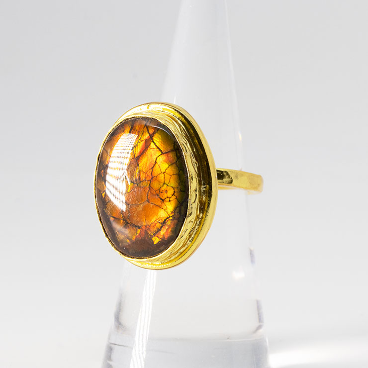 【一点もの】アンモライト リング