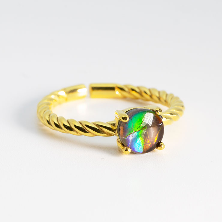 【一点もの】アンモライト リング