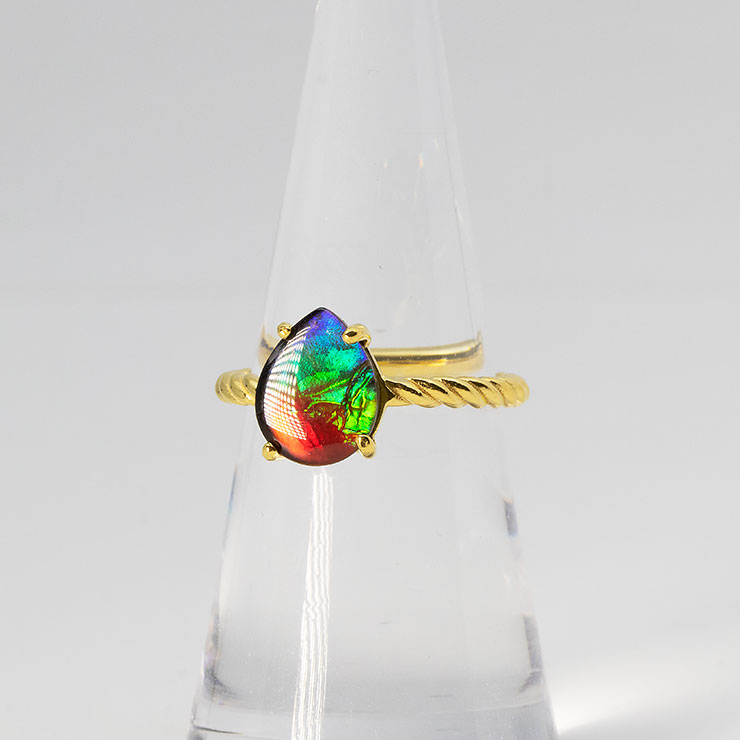 【一点もの】アンモライト リング