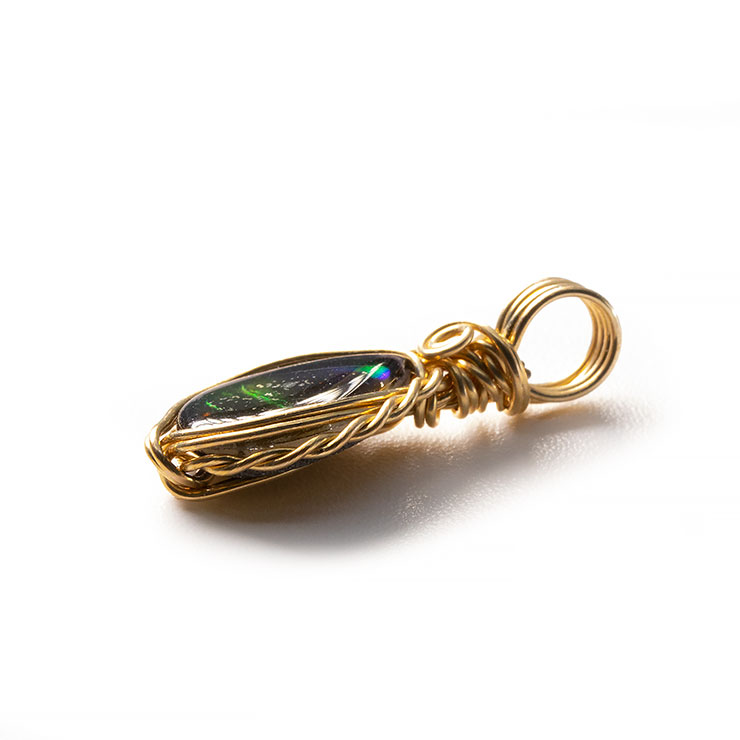 【一点もの】アンモライト ワイヤーラップペンダントトップ