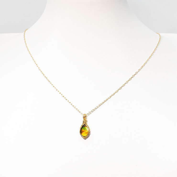 【一点もの】アンモライト ワイヤーラップペンダントトップ