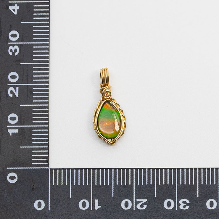 【一点もの】アンモライト ワイヤーラップペンダントトップ